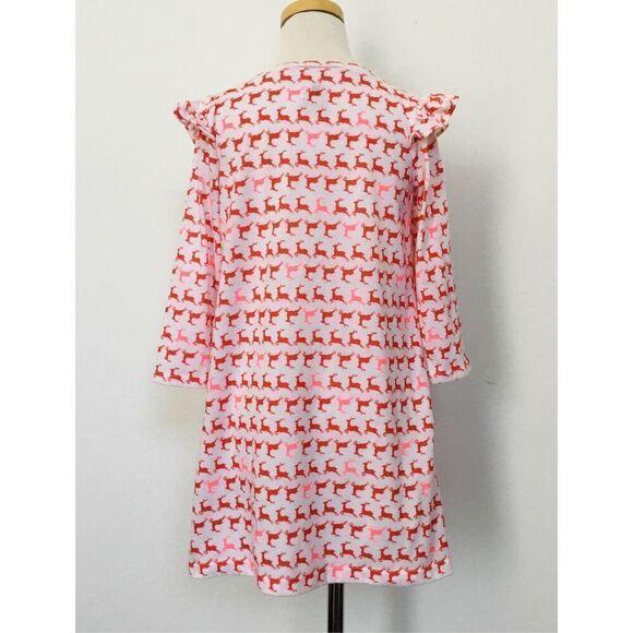 Crewcuts Girls 6 Dancing Deer Flannel Nightgown - Picture 3 of 7